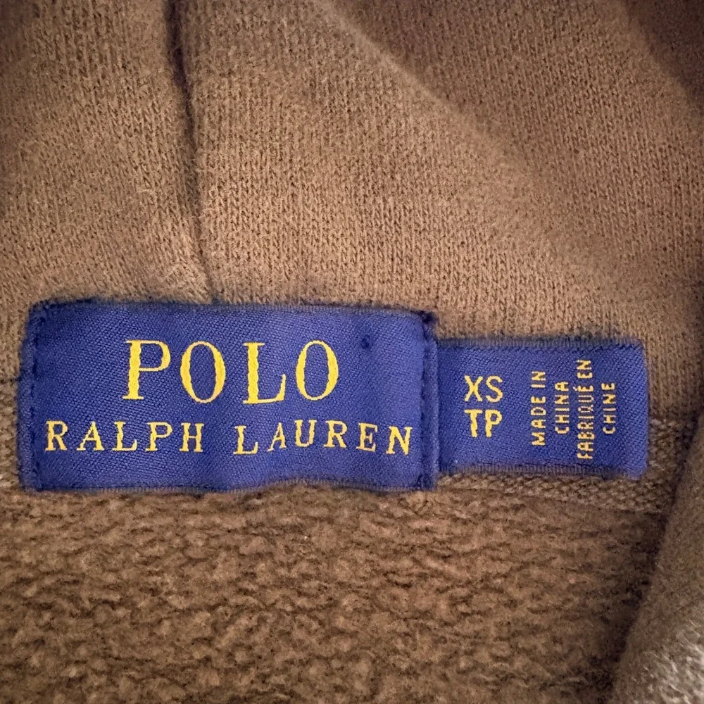 Polo Ralph Lauren Full Zip Hoodie Mens XS Olive Green Cotton Fleece Sweatshirt